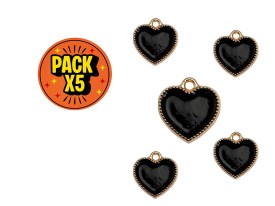 Dije Esmaltado Corazón Negro